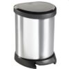 Pedaalemmer Decobin Ovaal 5Ltr met binnenemmer Zilver Metallic Curver | Curver