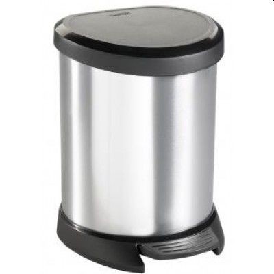 Pedaalemmer Decobin Ovaal 5Ltr met binnenemmer Zilver Metallic Curver | Curver