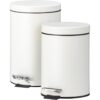 Pedaalemmer set van 2 stuks 3L-12L crème | Merkloos