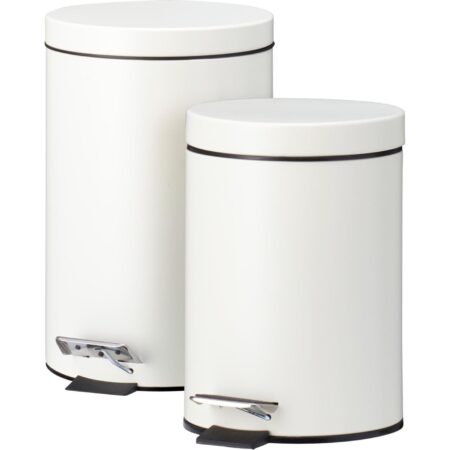 Pedaalemmer set van 2 stuks 3L-12L crème | Merkloos