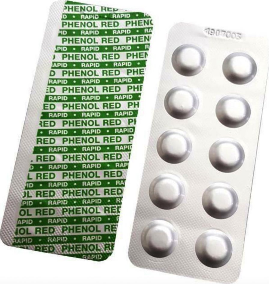 Phenol Red tabletten voor manuele tester - 100 stuks | W'eau