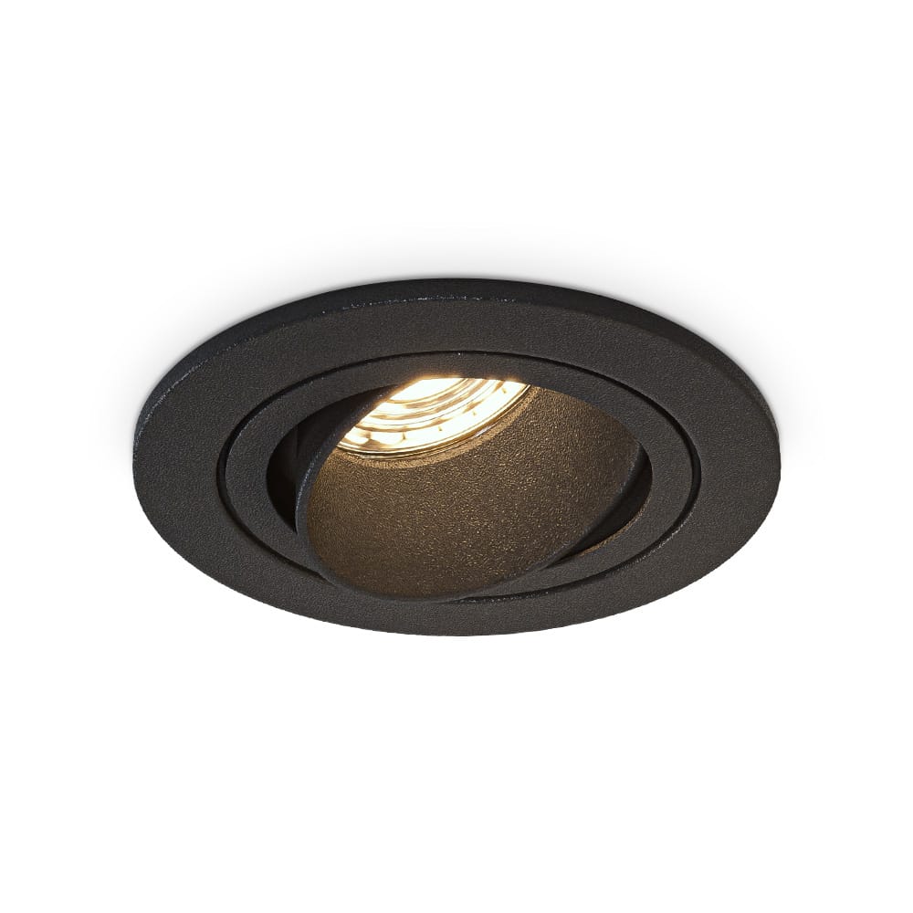 Philadelphia - Dimbare LED Inbouwspot - Excl. GU10 - Max. 5 Watt - Zwart - Kantelbaar - IP20 voor binnen - Rond | HOFTRONIC