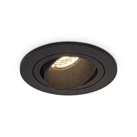 Philadelphia LED inbouwspot - Dimbaar - Incl. GU10 - 2700K - 4 Watt - Zwart - Kantelbaar - IP20 voor binnen - Rond | HOFTRONIC