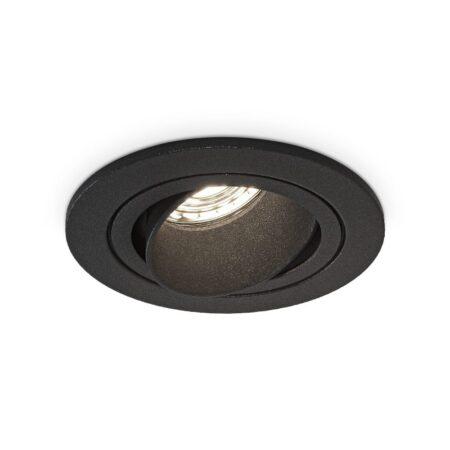 Philadelphia LED inbouwspot - Dimbaar - Incl. GU10 - 2700K - 4 Watt - Zwart - Kantelbaar - IP20 voor binnen - Rond | HOFTRONIC