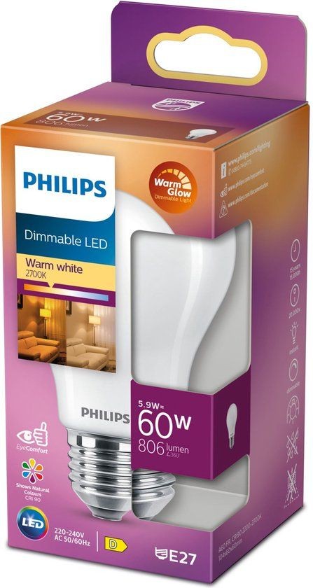 Philips Led Lamp E27 60w 806lm Peer Mat | Philips