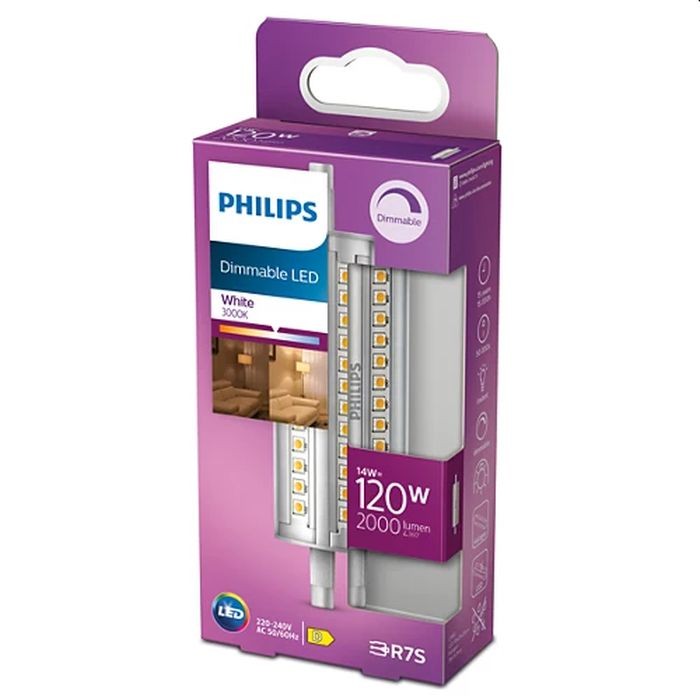 Philips Led Lamp R7S 118mm 120W 2000Lm Staaf Dimbaar | Philips