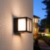 Pia LED Wandlamp modern - 6 Watt - 460 lumen - IP54 Waterdicht - 3000K Warm Wit - Binnen en buiten - Up & Down Light - Zwart - wandlantaarn | HOFTRONIC