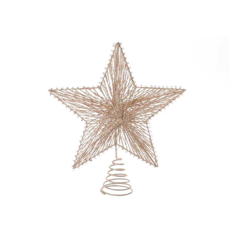 Piek Ster Spiraal Glitter 20xh23cm goud | HBX natural living