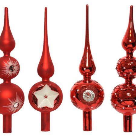 Piek glas kerstrood 31cm | Decoris