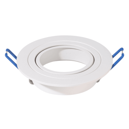 Pittsburg - LED Inbouwspot - Kantelbaar armatuur - Diameter 93mm - GU10 Fitting incl. lamphouder - Rond - IP20 voor binnen - Wit | HOFTRONIC