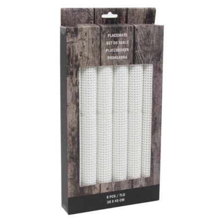 Placemat 30x45cm poly wit 6-delig | Svenska Living