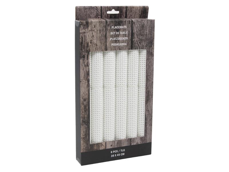 Placemat 30x45cm poly wit 6-delig | Svenska Living