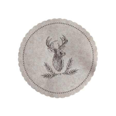 Placemat rendier vilt beige Ø35cm | Svenska Living