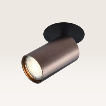 Plafondspot Carden bronzo scuro - Diameter 56mm - Cilinder - GU10-fitting - IP20 voor binnen - Brons - Met doorlusbedrading | LUSENZ