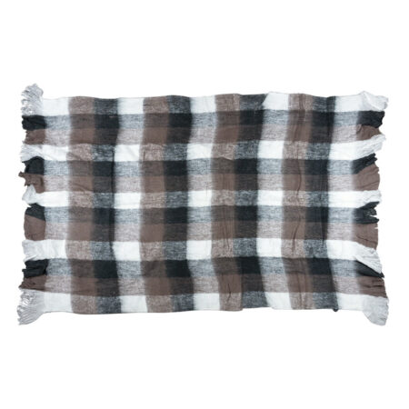 Plaid Wol look ruit bruin |