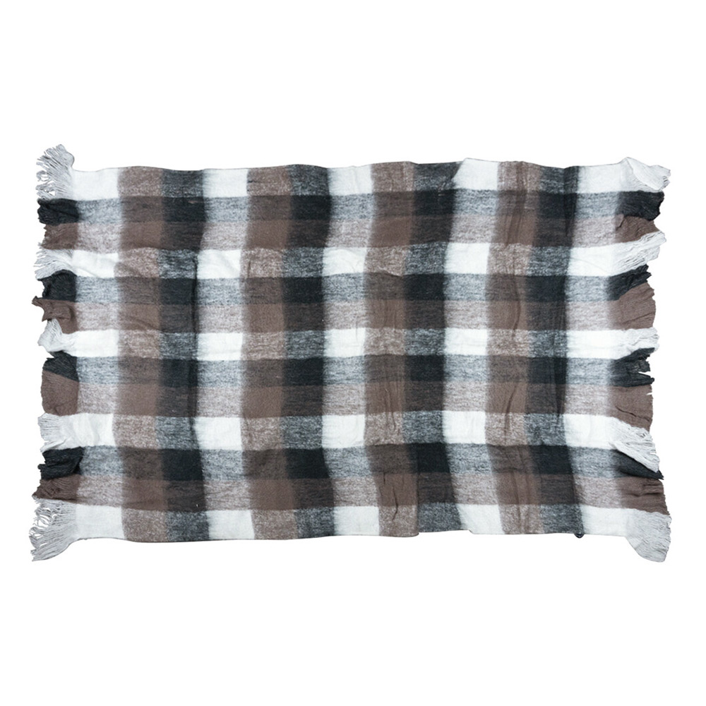 Plaid Wol look ruit bruin |