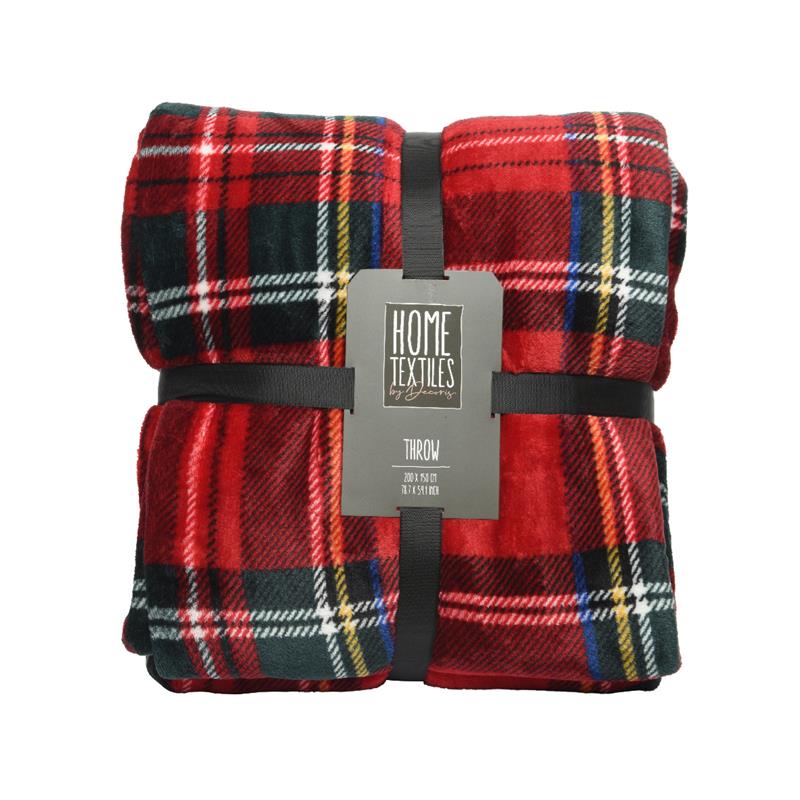 Plaid polyester flanel ruit 150x200cm | Decoris