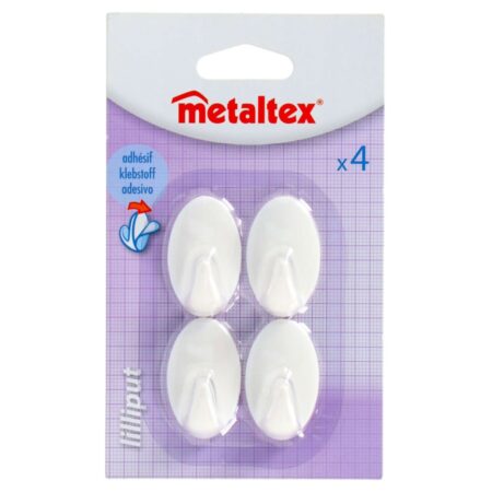 Plakhaken 4 stuks klein | Metaltex