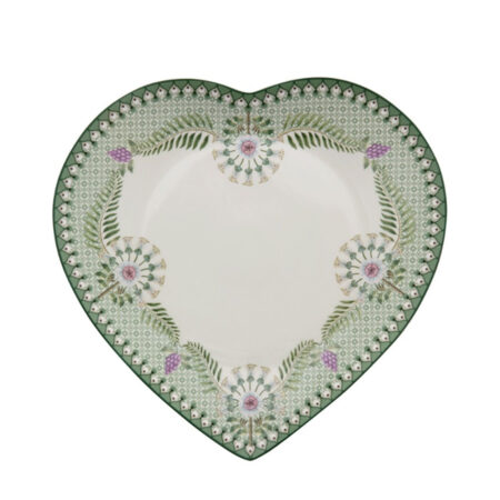 Plate Heart Shape green White 21.5cm | PiP Studio