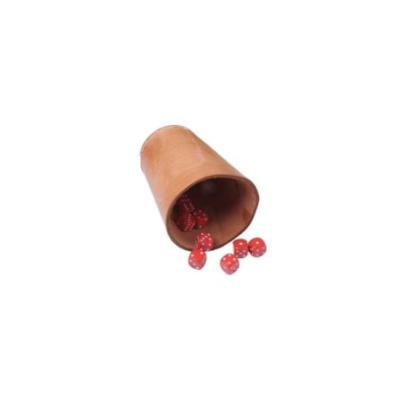 Pokerbeker 10 cm bruin leder | Longfield