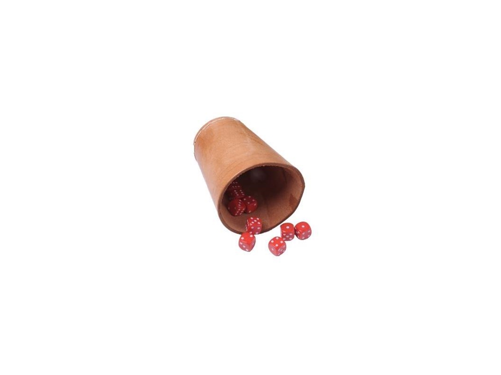 Pokerbeker 10 cm bruin leder | Longfield