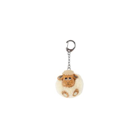 Pom pom sleutelhanger schaap 8x7