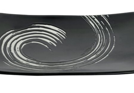 Porseleinen Bord - Black Maru - 20.5 x 14 cm | Geen Merk