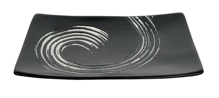 Porseleinen Bord - Black Maru - 20.5 x 14 cm | Geen Merk