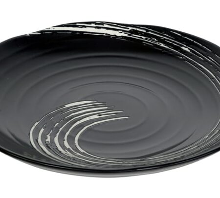 Porseleinen Bord Zwart/Wit - Black Maru - 27 x 3.5 cm | Geen Merk