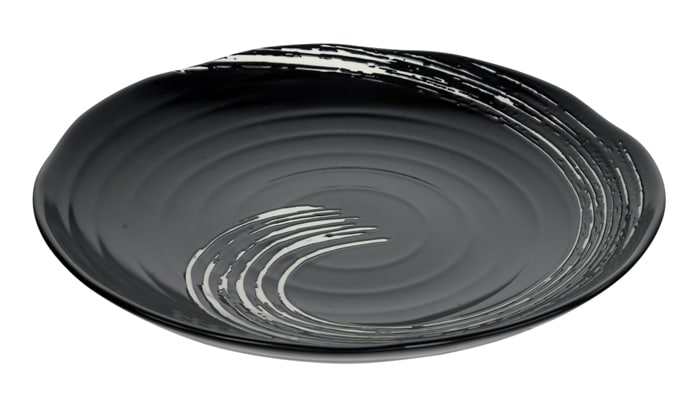 Porseleinen Bord Zwart/Wit - Black Maru - 27 x 3.5 cm | Geen Merk