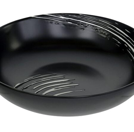 Porseleinen Kom - Black Maru - Zwart/Wit Design - 550ml - 17.8 x 4.5cm | Geen Merk