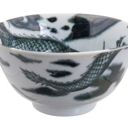Porseleinen Kom - Dragon Zwart - 350ml - 12.7 x 6.5cm | Tokyo Design Studio