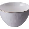 Porseleinen Kom Nippon White - Wit met Gouden Lijnen - 350ml 11.4cm