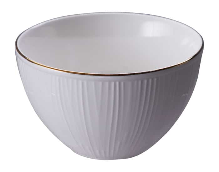 Porseleinen Kom Nippon White - Wit met Gouden Lijnen - 350ml 11.4cm | Tokyo Design Studio