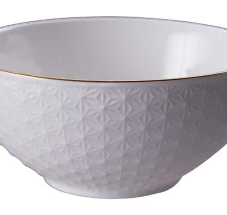 Porseleinen Kom Nippon White - Wit met Gouden Rand - 550ml 15x7cm | Tokyo Design Studio