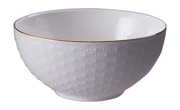 Porseleinen Kom Nippon White - Wit met Gouden Rand - 550ml 15x7cm | Tokyo Design Studio