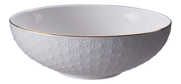 Porseleinen Kom met Sterpatroon - Nippon White - 780ml 19x5.5cm | Tokyo Design Studio