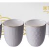 Porseleinen Kopjes met Gouden Rand - Nippon White - 4-delig - 200ml - 7x7cm | Tokyo Design Studio
