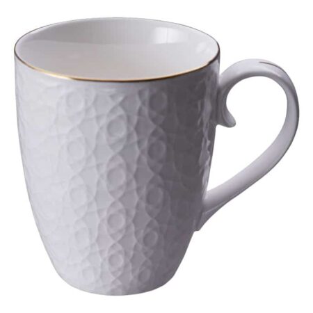 Porseleinen Mok - Nippon White - Wit met Gouden Strepen - 380ml | Tokyo Design Studio