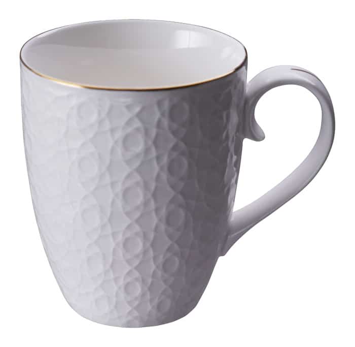 Porseleinen Mok - Nippon White - Wit met Gouden Strepen - 380ml | Tokyo Design Studio