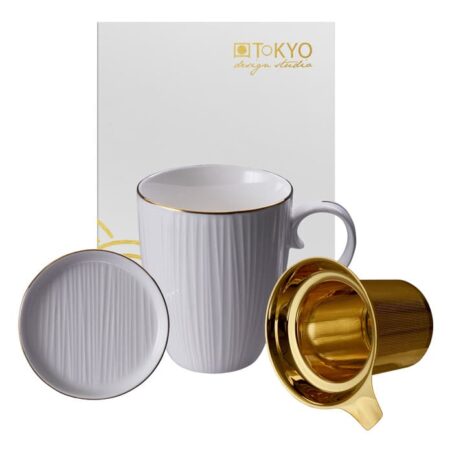 Porseleinen Mokset met Gouden Rand - Nippon White - 380ml | Tokyo Design Studio