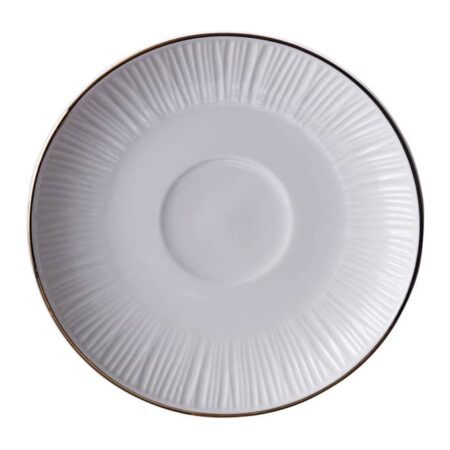 Porseleinen Onderzetter Nippon White - Lijnenpatroon met Gouden Rand - 100ml | Tokyo Design Studio