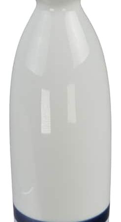 Porseleinen Sakefles Wit met Blauwe Lijnen - 360ml 17.3cm | Tokyo Design Studio