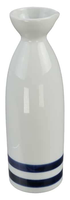 Porseleinen Sakefles Wit met Blauwe Lijnen - 360ml 17.3cm | Tokyo Design Studio