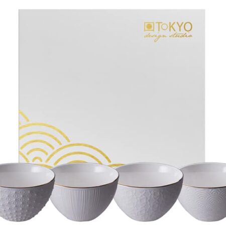 Porseleinen kommen - Nippon White - Tokyo Design Studio - 4-delig - 350ml - 11.4cm | Tokyo Design Studio