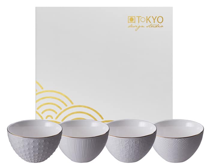 Porseleinen kommen - Nippon White - Tokyo Design Studio - 4-delig - 350ml - 11.4cm | Tokyo Design Studio