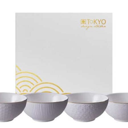 Porseleinen kommen set - Tokyo Design Studio Nippon White - 4-delig 550ml - 15x7cm | Tokyo Design Studio