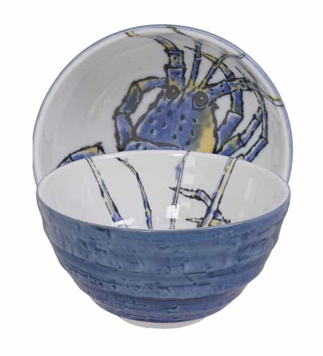 Porseleinen noedelkom met kreeftontwerp - Tokyo Design Studio - 950ml - 16 x 8.5 cm | Tokyo Design Studio