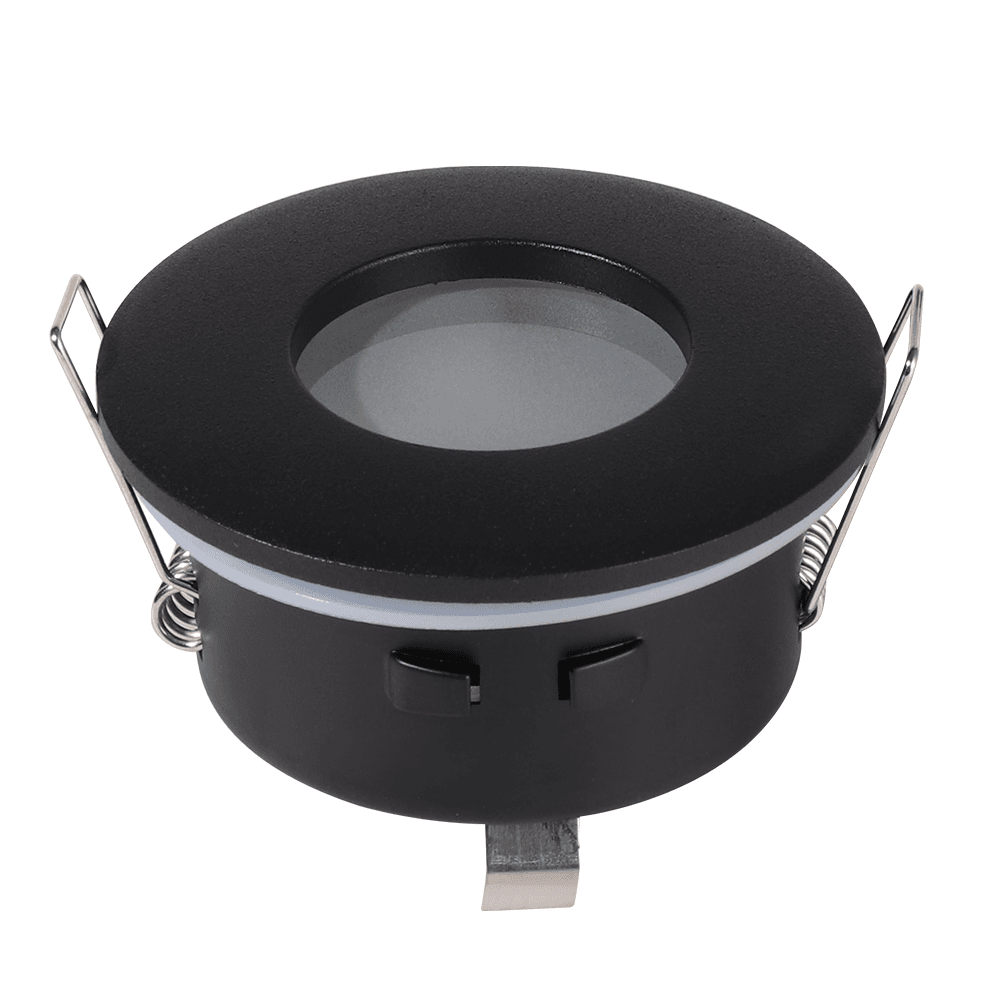 Porto - LED Inbouwspot - Armatuur - Diameter 83mm - GU10 Fitting incl. lamphouder - Rond - IP44 voor badkamer en buiten - Zwart | HOFTRONIC