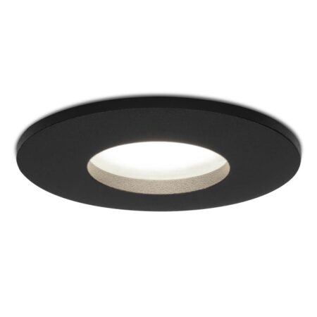 Porto LED inbouwspot - Dimbaar - GU10 - 4 Watt 6500K Daglicht wit - IP44 - Zwart - Voor binnen
